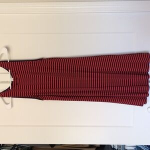 Comfortable Old Navy mid length maxi dress. Burnt orange and navy stripes. SizeL